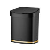 Lixeira 2,5 Litros Preta e Dourado - Ela Decora